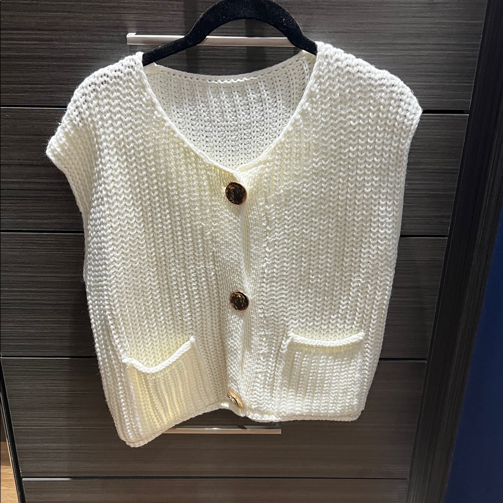 Women's Cream Sweater Vest